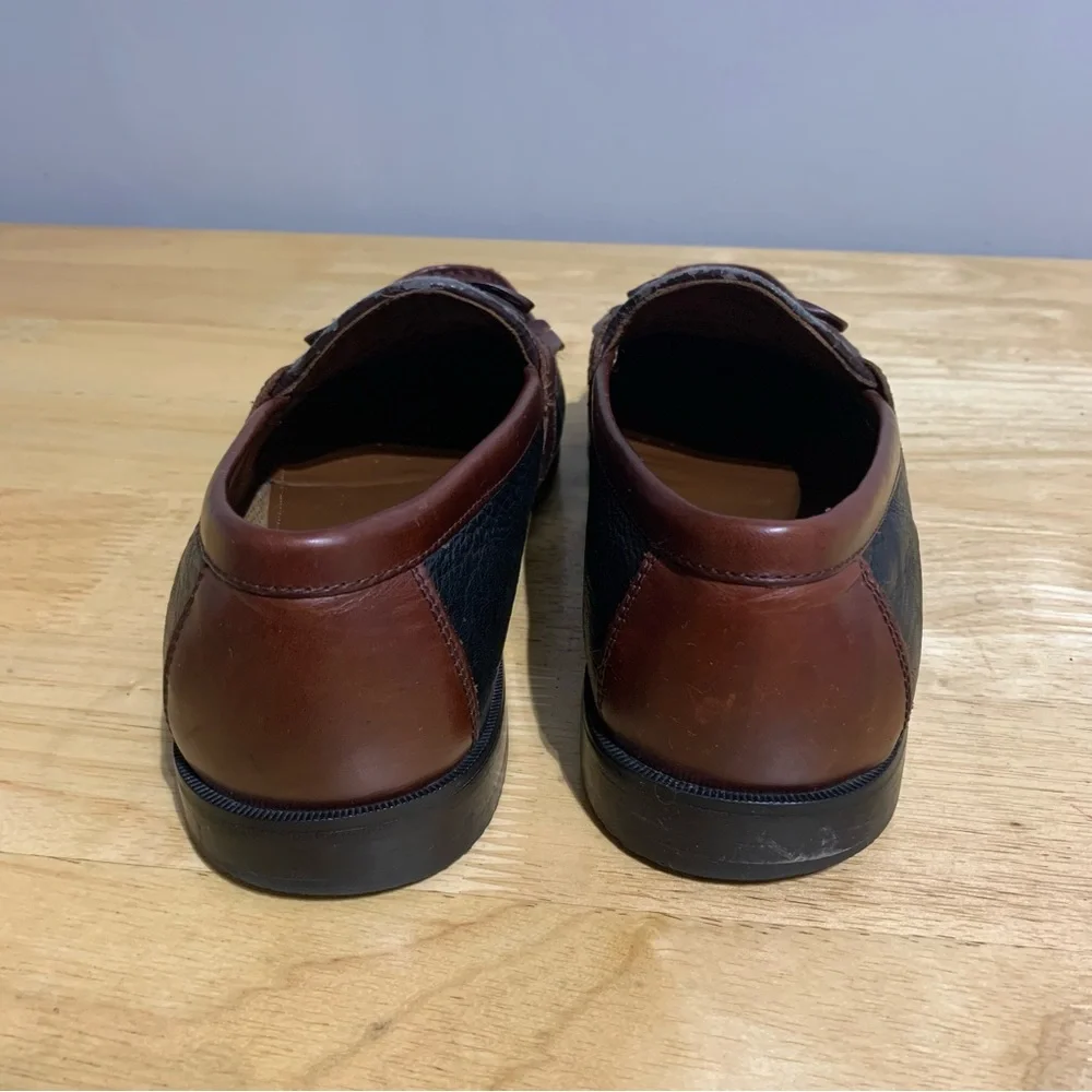 Johnston Murphy Mens Loafer Aragon II Kiltie Tassel Leather Black Brown Sz 11.5M